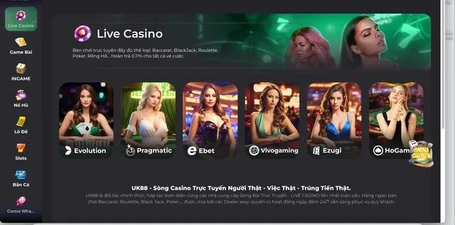 Live casino trực tiếp hấp dẫn